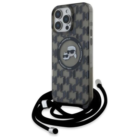 Etui Karl Lagerfeld IML Crossbody Monogram Karl & Choupette Head MagSafe na iPhone 16 Pro - czarne