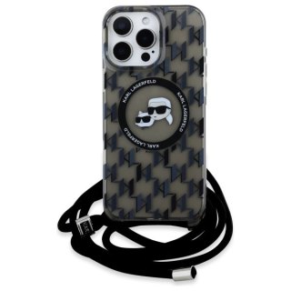 Etui Karl Lagerfeld IML Crossbody Monogram Karl & Choupette Head MagSafe na iPhone 16 Pro - czarne
