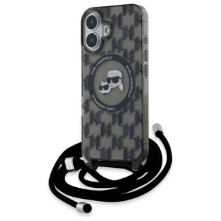 Etui Karl Lagerfeld IML Crossbody Monogram Karl & Choupette Head MagSafe na iPhone 16 - czarne
