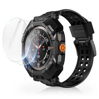 Etui Supcase Unicorn Beetle Pro & Tempered Glass 2-PACK na Samsung Galaxy Watch Ultra (47 MM) - czarne
