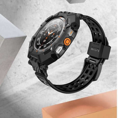 Etui Supcase Unicorn Beetle Pro & Tempered Glass 2-PACK na Samsung Galaxy Watch Ultra (47 MM) - czarne Etui Supcase Unicorn Beetle Pro & Tempered Glass 2-PACK na Samsung Galaxy Watch Ultra (47 MM) - czarne
