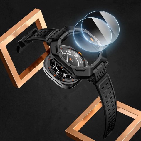Etui Supcase Unicorn Beetle Pro & Tempered Glass 2-PACK na Samsung Galaxy Watch Ultra (47 MM) - czarne Etui Supcase Unicorn Beetle Pro & Tempered Glass 2-PACK na Samsung Galaxy Watch Ultra (47 MM) - czarne