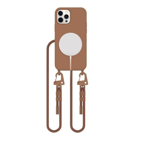 Etui Tech-Protect MagNecklace MagSafe na iPhone 12 / 12 Pro - brązowe