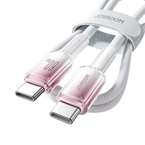 Kabel Joyroom S-A42 Crystal-Clear Series 60W USB-C - USB-C 1,2m - biały