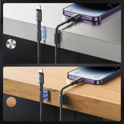 Kabel Joyroom S-A50 Unlimited Series 60W USB-C - Lightning z organizerem magnetycznym 1,2m - szary