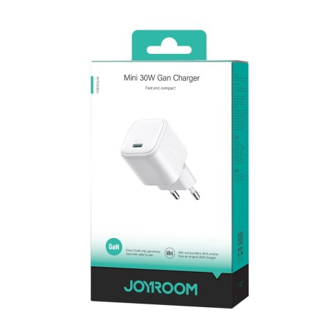 Ładowarka sieciowa Joyroom JR-TCG15 Mini 30W GaN USB-C - biała Ładowarka sieciowa Joyroom JR-TCG15 Mini 30W GaN USB-C - biała