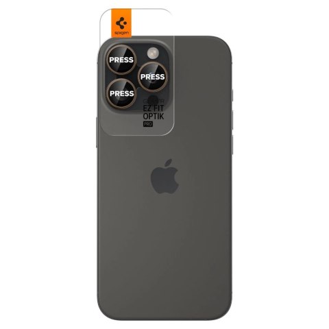 Osłona Aparatu Spigen Optik Pro GLAS.TR "EZ FIT" Camera Protector 2-PACK na iPhone 16 Pro / Pro Max - brązowa Osłona Aparatu Spigen Optik Pro GLAS.TR "EZ FIT" Camera Protector 2-PACK na iPhone 16 Pro / Pro Max - brązowa
