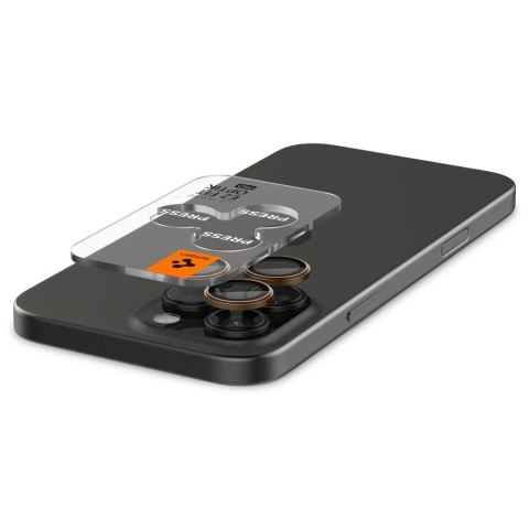 Osłona Aparatu Spigen Optik Pro GLAS.TR "EZ FIT" Camera Protector 2-PACK na iPhone 16 Pro / Pro Max - brązowa Osłona Aparatu Spigen Optik Pro GLAS.TR "EZ FIT" Camera Protector 2-PACK na iPhone 16 Pro / Pro Max - brązowa