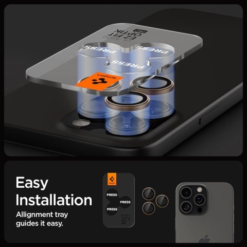 Osłona Aparatu Spigen Optik Pro GLAS.TR "EZ FIT" Camera Protector 2-PACK na iPhone 16 Pro / Pro Max - brązowa Osłona Aparatu Spigen Optik Pro GLAS.TR "EZ FIT" Camera Protector 2-PACK na iPhone 16 Pro / Pro Max - brązowa