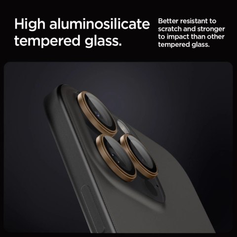 Osłona Aparatu Spigen Optik Pro GLAS.TR "EZ FIT" Camera Protector 2-PACK na iPhone 16 Pro / Pro Max - brązowa Osłona Aparatu Spigen Optik Pro GLAS.TR "EZ FIT" Camera Protector 2-PACK na iPhone 16 Pro / Pro Max - brązowa