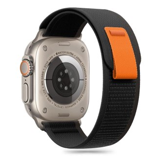 Pasek Tech-Protect Nylon Stripe na Apple Watch 6 / 7 / 8 / 9 / 10 / SE / Ultra 1 / 2 (44 / 45 / 46 / 49 MM) - czarno-pomarańczow