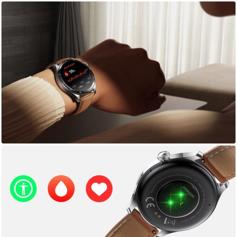 Smartwatch Joyroom Classic Series JR-FC2 Pro z funkcją odbierania połączeń - srebrny Smartwatch Joyroom Classic Series JR-FC2 Pro z funkcją odbierania połączeń - srebrny