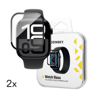 Szkło hartowane Wozinsky Full Glue z czarną ramką do Apple Watch Series 10 46mm (2 szt.)