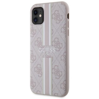 Guess nakładka do iPhone 11 GUHMN61P4RPSP pink harcase Magsafe 4G Printed Stripes