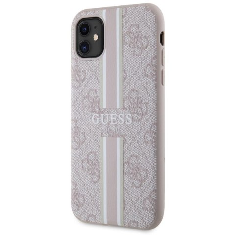 Guess nakładka do iPhone 11 GUHMN61P4RPSP pink harcase Magsafe 4G Printed Stripes