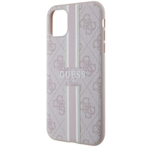 Guess nakładka do iPhone 11 GUHMN61P4RPSP pink harcase Magsafe 4G Printed Stripes