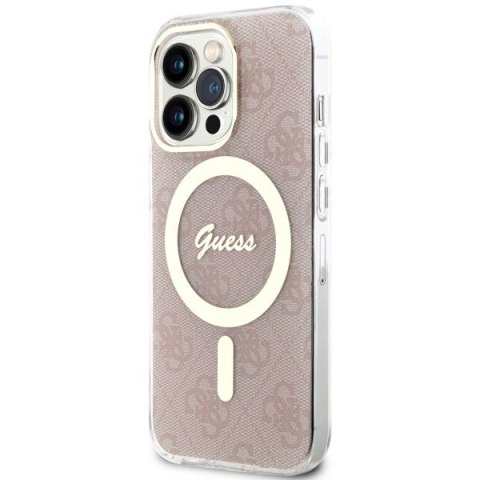 Guess nakładka do iPhone 13 Pro 6,1" GUHMP13LH4STP różowa hardcase Magsafe IML 4G
