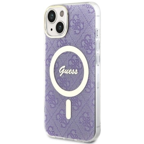Guess nakładka do iPhone 14 6,1" GUHMP14SH4STU fioletowa hardcase Magsafe IML 4G
