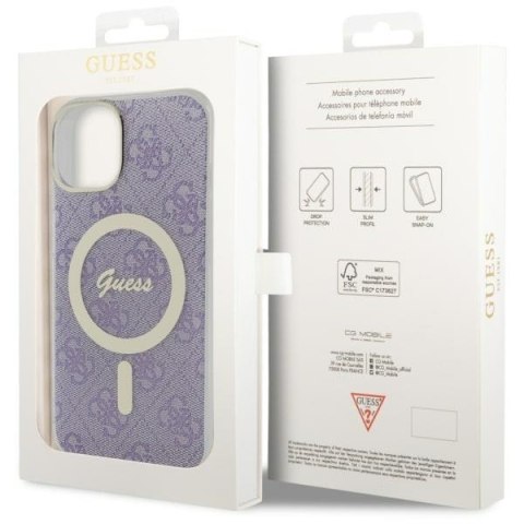 Guess nakładka do iPhone 14 6,1" GUHMP14SH4STU fioletowa hardcase Magsafe IML 4G