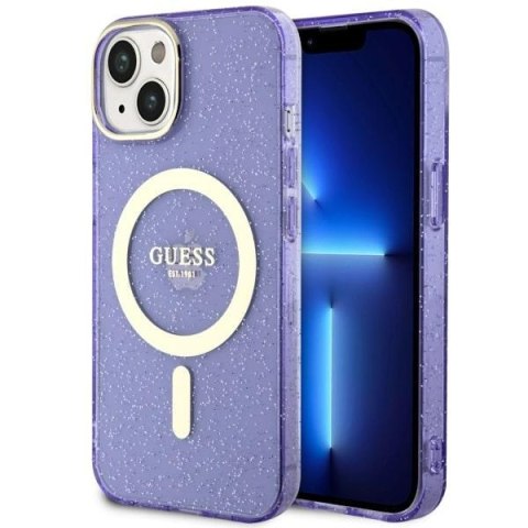 Guess nakładka do iPhone 14 6,1" GUHMP14SHCMCGU fioletowa hardcase Magsafe IML Glitter Gold Guess nakładka do iPhone 14 6,1" GUHMP14SHCMCGU fioletowa hardcase Magsafe IML Glitter Gold