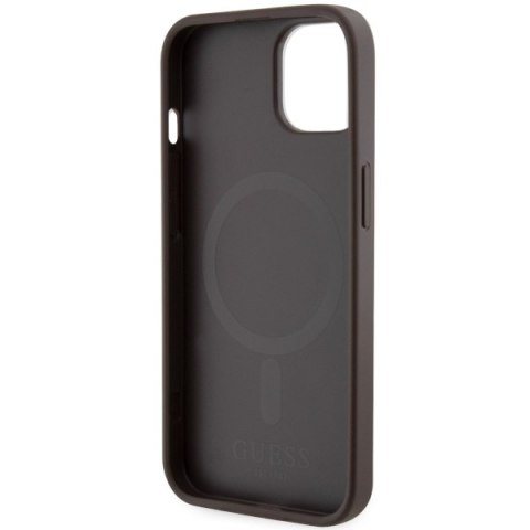 Guess nakładka do iPhone 14 6,1" GUHMP14SHGCFSEW brązowa hardcase Magsafe Gcube PU Stripes