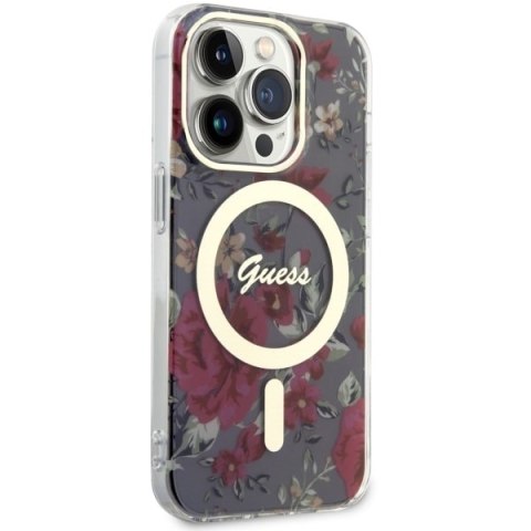 Guess nakładka do iPhone 14 Pro 6,1" GUHMP14LHCFWSA khaki hardcase Magsafe IML Flower Guess nakładka do iPhone 14 Pro 6,1" GUHMP14LHCFWSA khaki hardcase Magsafe IML Flower