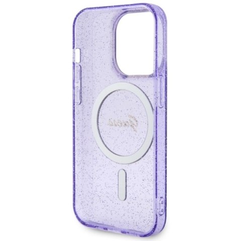 Guess nakładka do iPhone 14 Pro 6,1" GUHMP14LHCMCGU fioletowa hardcase Magsafe IML Glitter Gold