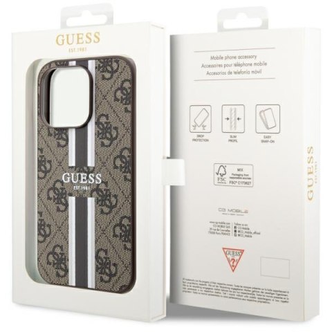 Guess nakładka do iPhone 14 Pro 6,1" GUHMP14LP4RPSW brązowa harcase Magsafe 4G Printed Stripes Guess nakładka do iPhone 14 Pro 6,1" GUHMP14LP4RPSW brązowa harcase Magsafe 4G Printed Stripes