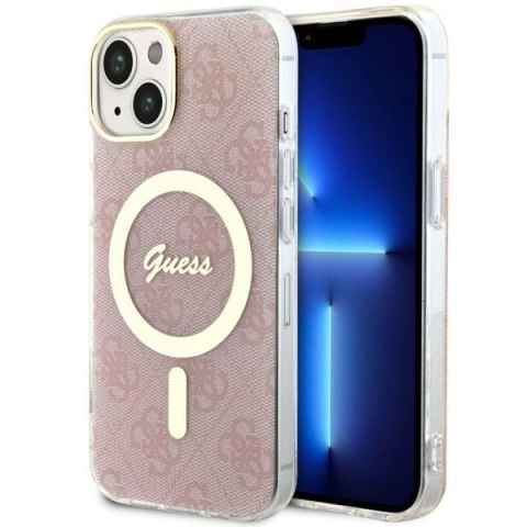 Guess nakładka do iPhone 14 Pro 6,1" GUHMP14SH4STP różowa hardcase Magsafe IML 4G Guess nakładka do iPhone 14 Pro 6,1" GUHMP14SH4STP różowa hardcase Magsafe IML 4G