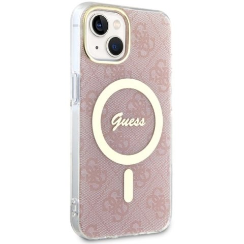 Guess nakładka do iPhone 14 Pro 6,1" GUHMP14SH4STP różowa hardcase Magsafe IML 4G Guess nakładka do iPhone 14 Pro 6,1" GUHMP14SH4STP różowa hardcase Magsafe IML 4G