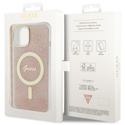 Guess nakładka do iPhone 14 Pro 6,1" GUHMP14SH4STP różowa hardcase Magsafe IML 4G Guess nakładka do iPhone 14 Pro 6,1" GUHMP14SH4STP różowa hardcase Magsafe IML 4G