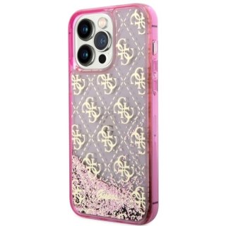 Guess nakładka do iPhone 14 Pro Max 6,7" GUHCP14XLC4PSGP różowa hardcase Liquid Glitter 4G Translucent
