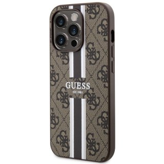 Guess nakładka do iPhone 14 Pro Max 6,7" GUHMP14XP4RPSW brązowa harcase Magsafe 4G Printed Stripes