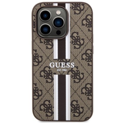 Guess nakładka do iPhone 14 Pro Max 6,7" GUHMP14XP4RPSW brązowa harcase Magsafe 4G Printed Stripes Guess nakładka do iPhone 14 Pro Max 6,7" GUHMP14XP4RPSW brązowa harcase Magsafe 4G Printed Stripes