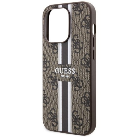 Guess nakładka do iPhone 14 Pro Max 6,7" GUHMP14XP4RPSW brązowa harcase Magsafe 4G Printed Stripes Guess nakładka do iPhone 14 Pro Max 6,7" GUHMP14XP4RPSW brązowa harcase Magsafe 4G Printed Stripes