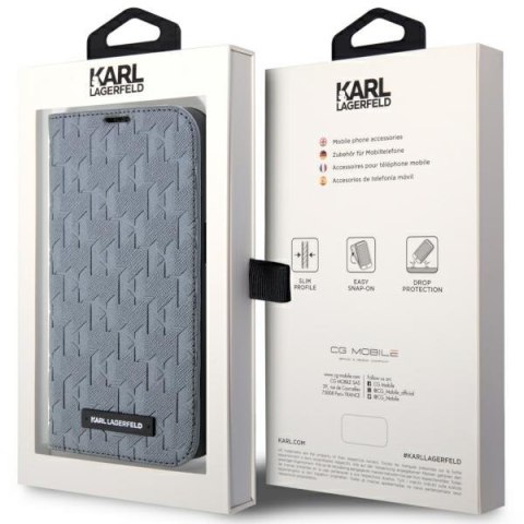 Karl Lagerfeld nakładka do iPhone 14 6,1" KLBKP14SSAKLHPG srebrna BT Saffiano Mono