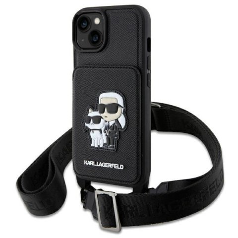 Karl Lagerfeld nakładka do iPhone 14 6,1" KLHCP14SCSAKCPMK czarna hardcase Crossbody Saffiano Karl&Choupette NFT Karl Lagerfeld nakładka do iPhone 14 6,1" KLHCP14SCSAKCPMK czarna hardcase Crossbody Saffiano Karl&Choupette NFT