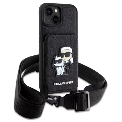 Karl Lagerfeld nakładka do iPhone 14 6,1" KLHCP14SCSAKCPMK czarna hardcase Crossbody Saffiano Karl&Choupette NFT Karl Lagerfeld nakładka do iPhone 14 6,1" KLHCP14SCSAKCPMK czarna hardcase Crossbody Saffiano Karl&Choupette NFT
