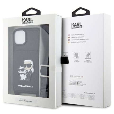 Karl Lagerfeld nakładka do iPhone 14 6,1" KLHCP14SCSAKCPMK czarna hardcase Crossbody Saffiano Karl&Choupette NFT Karl Lagerfeld nakładka do iPhone 14 6,1" KLHCP14SCSAKCPMK czarna hardcase Crossbody Saffiano Karl&Choupette NFT