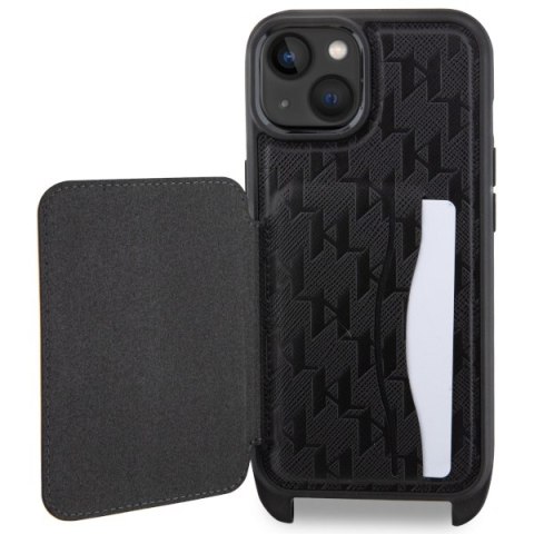 Karl Lagerfeld nakładka do iPhone 14 6,1" KLHCP14SCSAKHPKK czarna hardcase Crossbody Saffiano Mono Ikonik NFT