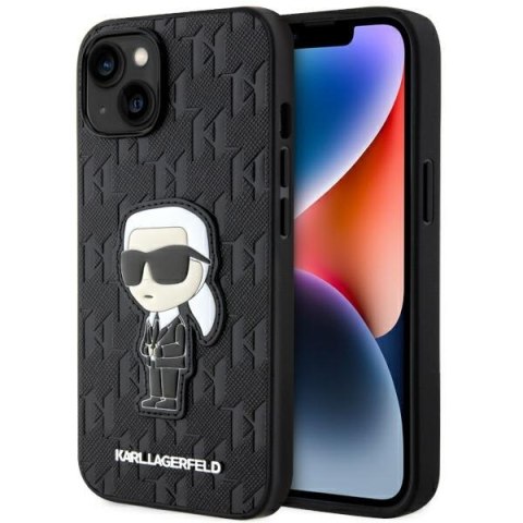 Karl Lagerfeld nakładka do iPhone 14 6,1" KLHCP14SSAKHPKK czarna harcase Saffiano Mono Patch Ikonik NFT Karl Lagerfeld nakładka do iPhone 14 6,1" KLHCP14SSAKHPKK czarna harcase Saffiano Mono Patch Ikonik NFT
