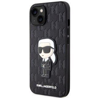 Karl Lagerfeld nakładka do iPhone 14 6,1" KLHCP14SSAKHPKK czarna harcase Saffiano Mono Patch Ikonik NFT