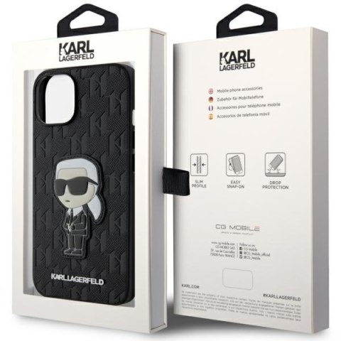 Karl Lagerfeld nakładka do iPhone 14 6,1" KLHCP14SSAKHPKK czarna harcase Saffiano Mono Patch Ikonik NFT Karl Lagerfeld nakładka do iPhone 14 6,1" KLHCP14SSAKHPKK czarna harcase Saffiano Mono Patch Ikonik NFT