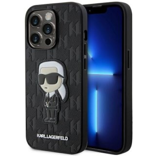 Karl Lagerfeld nakładka do iPhone 14 Pro 6,1" KLHCP14LSAKHPKK czarna harcase Saffiano Mono Patch Ikonik NFT