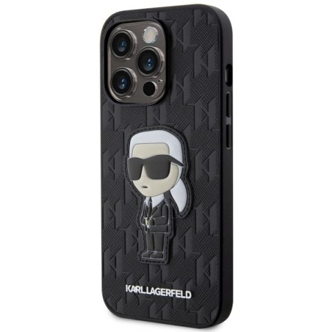 Karl Lagerfeld nakładka do iPhone 14 Pro 6,1" KLHCP14LSAKHPKK czarna harcase Saffiano Mono Patch Ikonik NFT Karl Lagerfeld nakładka do iPhone 14 Pro 6,1" KLHCP14LSAKHPKK czarna harcase Saffiano Mono Patch Ikonik NFT