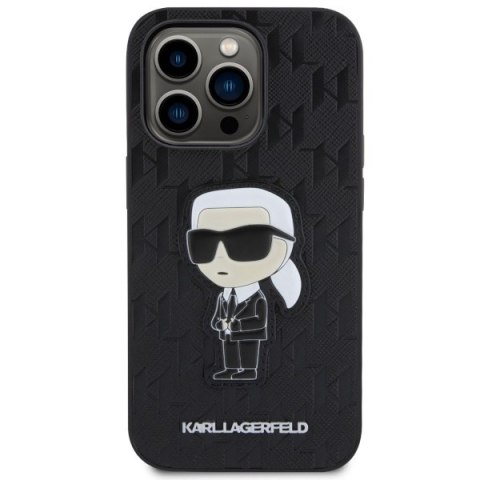 Karl Lagerfeld nakładka do iPhone 14 Pro 6,1" KLHCP14LSAKHPKK czarna harcase Saffiano Mono Patch Ikonik NFT Karl Lagerfeld nakładka do iPhone 14 Pro 6,1" KLHCP14LSAKHPKK czarna harcase Saffiano Mono Patch Ikonik NFT