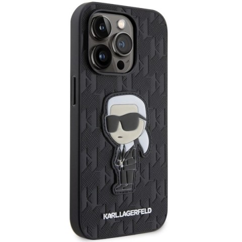 Karl Lagerfeld nakładka do iPhone 14 Pro 6,1" KLHCP14LSAKHPKK czarna harcase Saffiano Mono Patch Ikonik NFT Karl Lagerfeld nakładka do iPhone 14 Pro 6,1" KLHCP14LSAKHPKK czarna harcase Saffiano Mono Patch Ikonik NFT