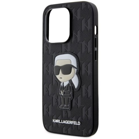 Karl Lagerfeld nakładka do iPhone 14 Pro 6,1" KLHCP14LSAKHPKK czarna harcase Saffiano Mono Patch Ikonik NFT Karl Lagerfeld nakładka do iPhone 14 Pro 6,1" KLHCP14LSAKHPKK czarna harcase Saffiano Mono Patch Ikonik NFT