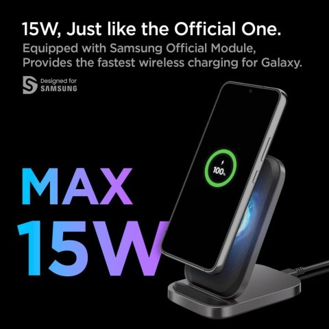 Spigen ładowarka bezprzewodowa PF2102 Arcfield 15W black Spigen ładowarka bezprzewodowa PF2102 Arcfield 15W black