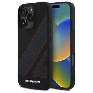 Etui AMG Checkered Flag Pattern MagSafe na iPhone 16 Pro Max - czarne